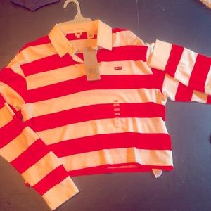 Levis red and white striped long sleeve